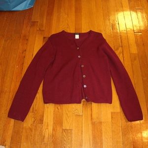 J. Crew burgundy knit cardigan